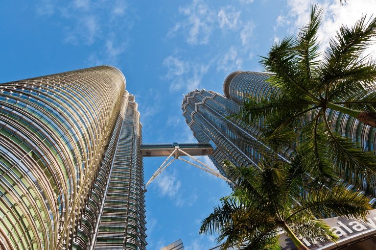 The Petronas Towers in Kuala Lumpur, Malaysia, where Mr. Heng Chew Hong's story is set